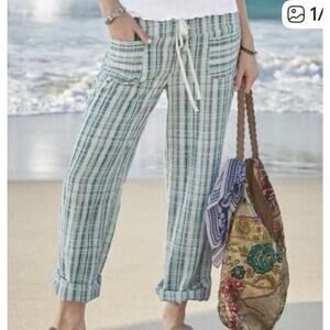 Sundance Multicolor Striped Cotton Easy Fit Beachy Gigi Pants Size Petite Large